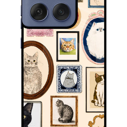 Mirror Cats Moto Edge 60 Fusion Glass Case Back Cover by Casekaro