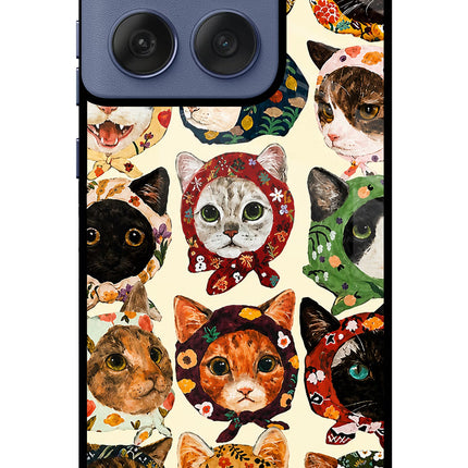 Cool Cat Moto Edge 60 Fusion Glass Case Back Cover by Casekaro
