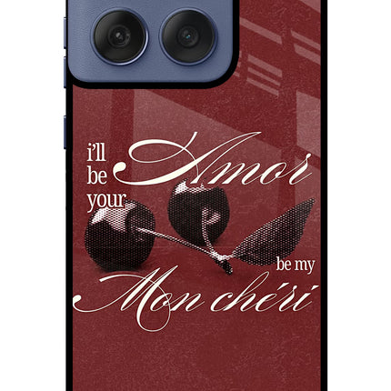 Velvet Cherry Moto Edge 60 Fusion Glass Case Back Cover by Casekaro