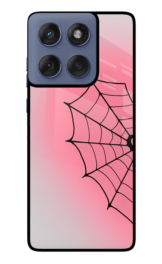 Pink Web Moto Edge 60 Fusion Glass Case