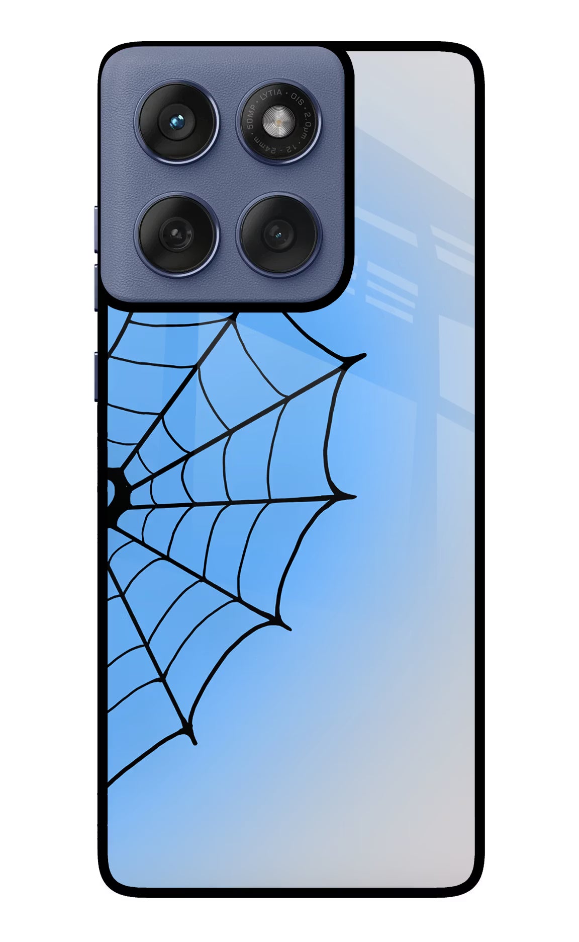 Blue Web Moto Edge 60 Fusion Glass Case