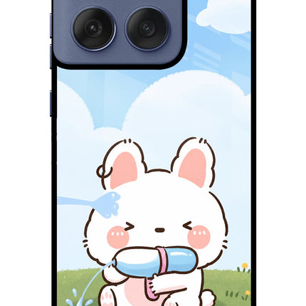 Bunny Treat Moto Edge 60 Fusion Glass Case Back Cover by Casekaro