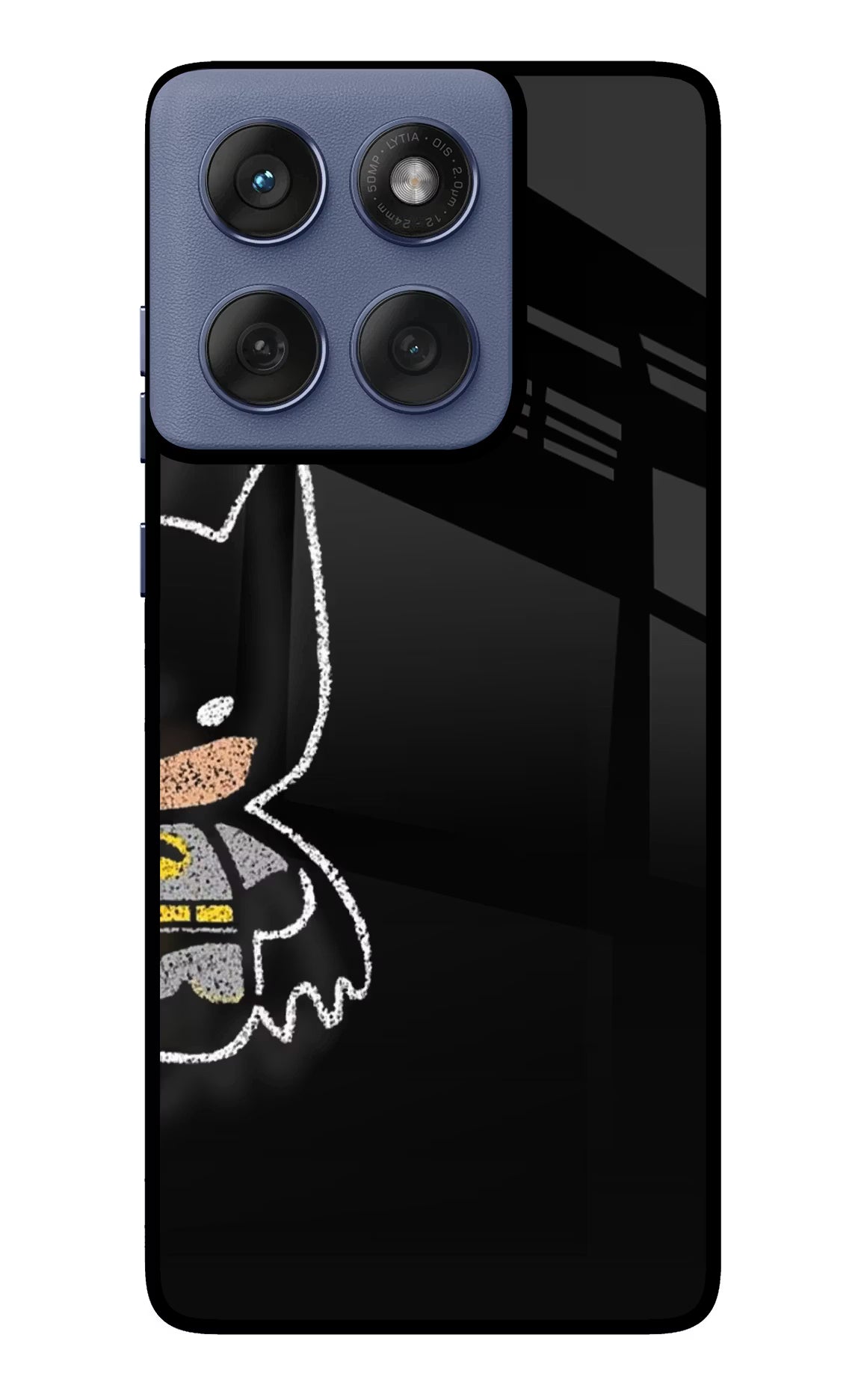 Bat Kitty Moto Edge 60 Fusion Glass Case Back Cover by Casekaro