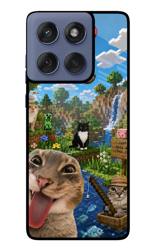 Minecraft Cat Chaos Moto Edge 60 Fusion Glass Case