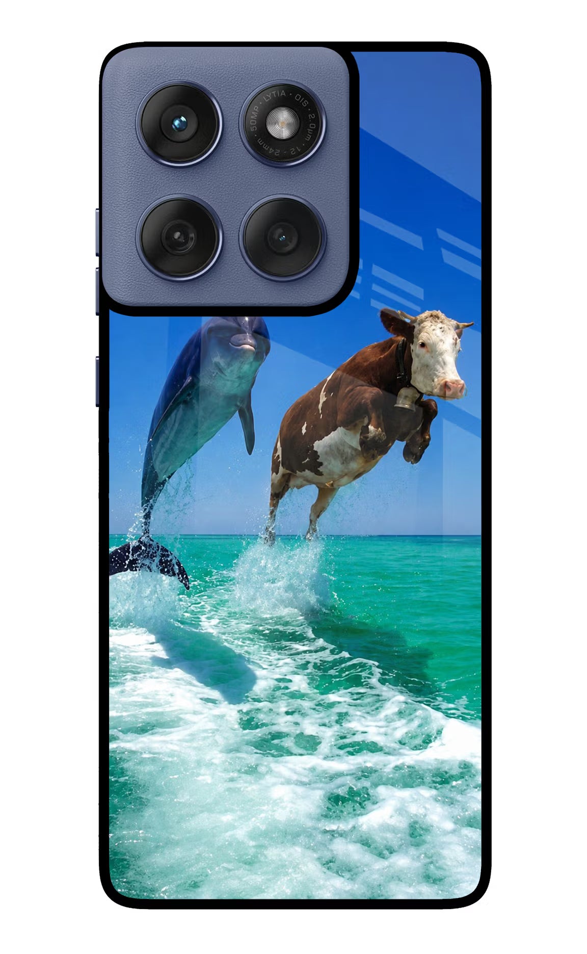 Dolphin vs Cow Moto Edge 60 Fusion Glass Case