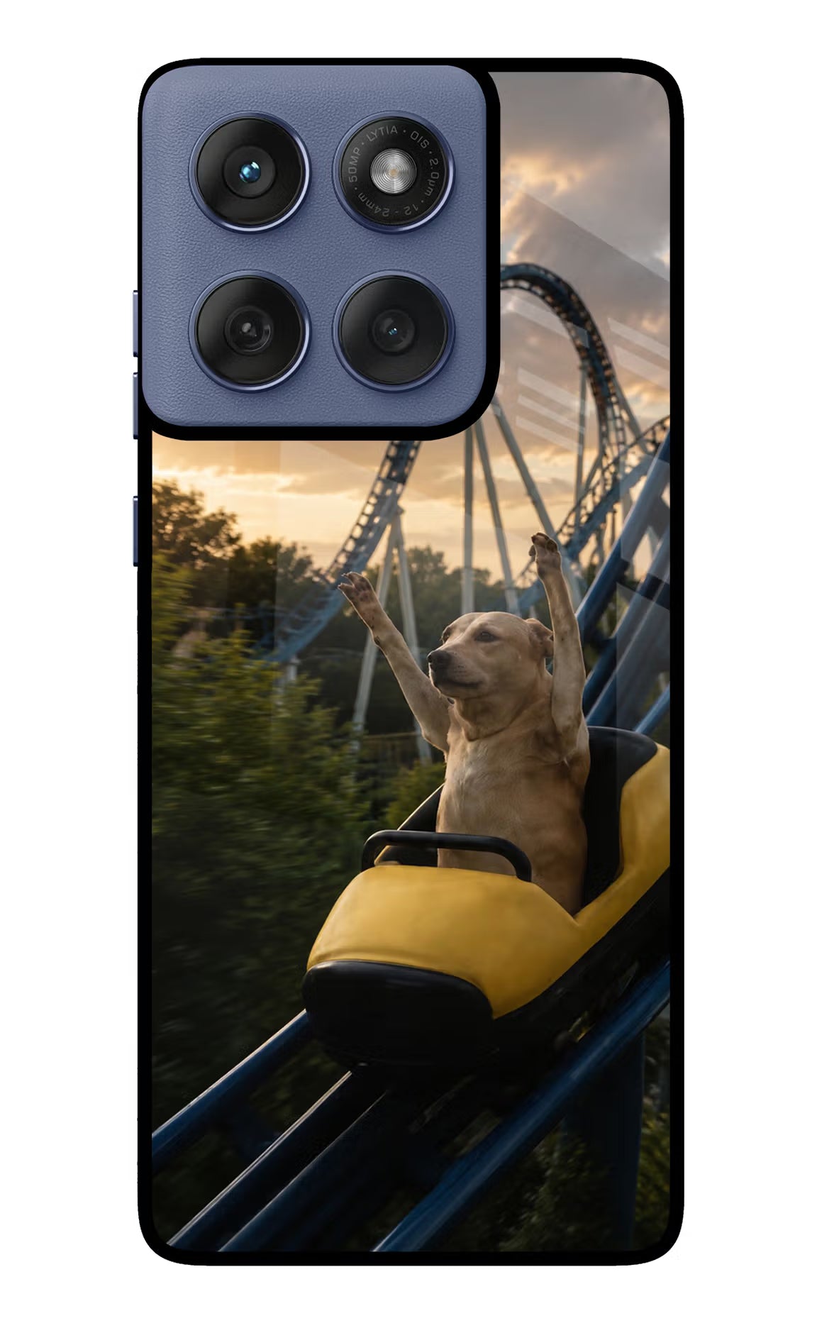 Rollercoaster Dog Moto Edge 60 Fusion Glass Case