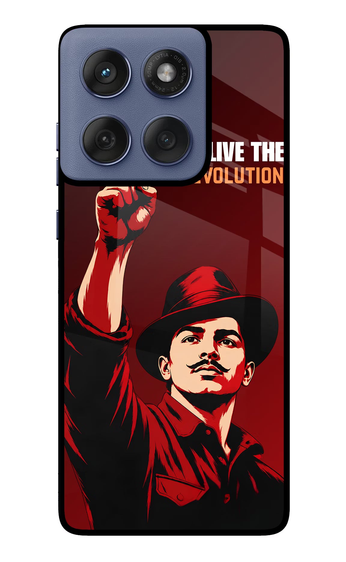 Bhagat Singh Revolution Moto Edge 60 Fusion Glass Case