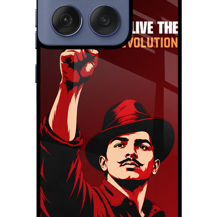 Bhagat Singh Revolution Moto Edge 60 Fusion Glass Case Back Cover by Casekaro