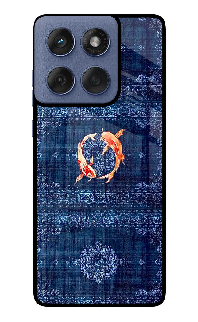 Koi Blue Moto Edge 60 Fusion Glass Case