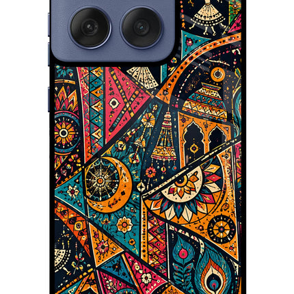Folk Print Moto Edge 60 Fusion Glass Case