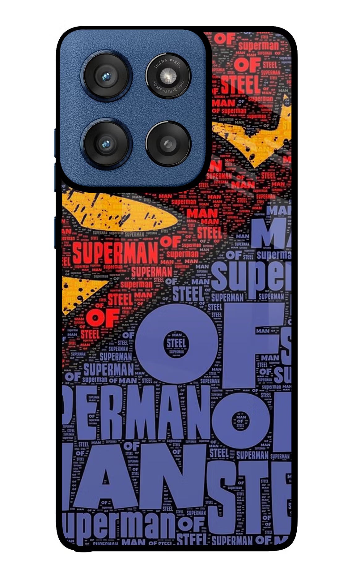Superman Moto Edge 60 Stylus Glass Case Back Cover by Casekaro