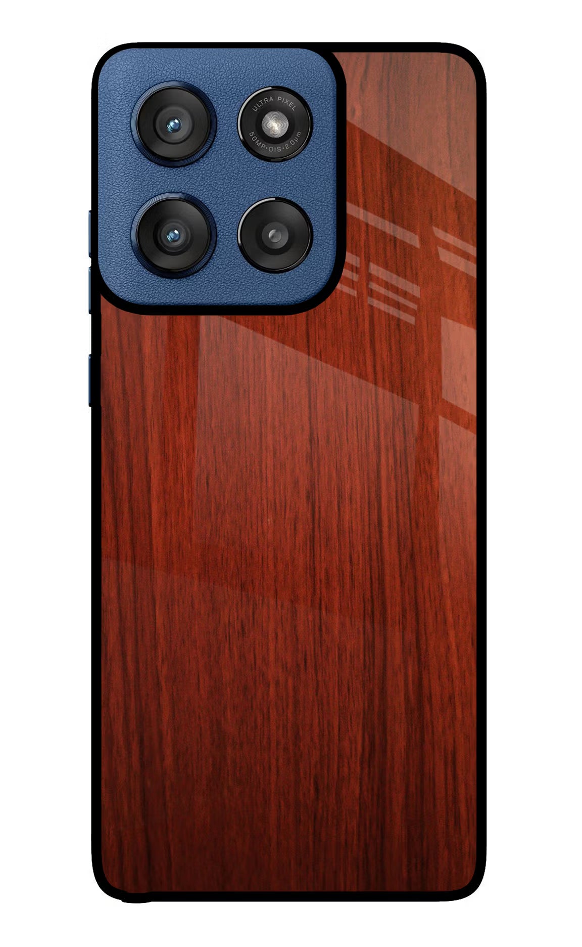 Wooden Plain Pattern Moto Edge 60 Stylus Glass Case Back Cover by Casekaro