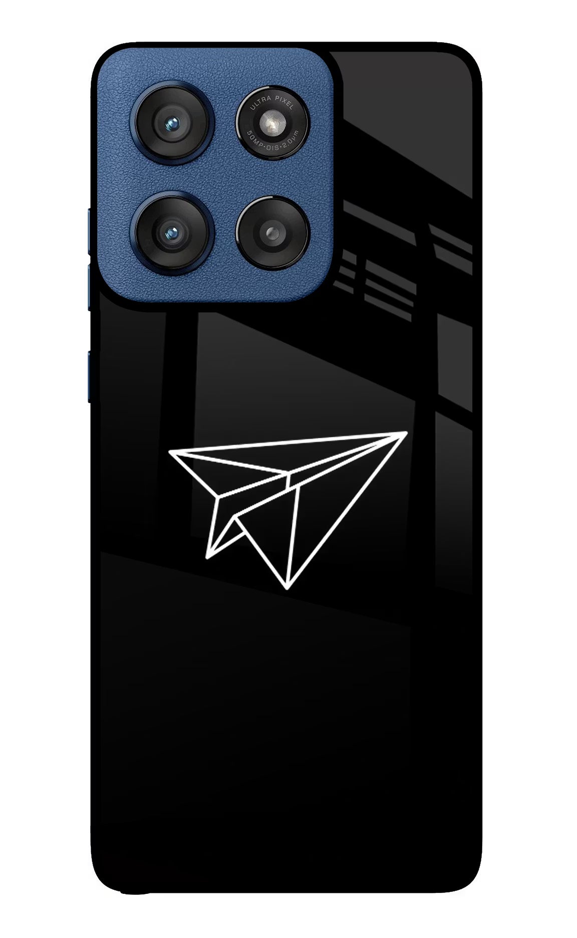 Paper Plane White Moto Edge 60 Stylus Glass Case Back Cover by Casekaro