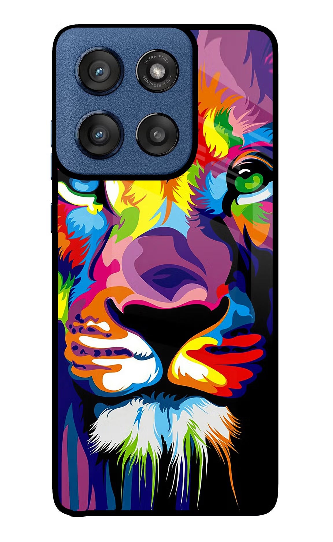 Lion Moto Edge 60 Stylus Glass Case Back Cover by Casekaro