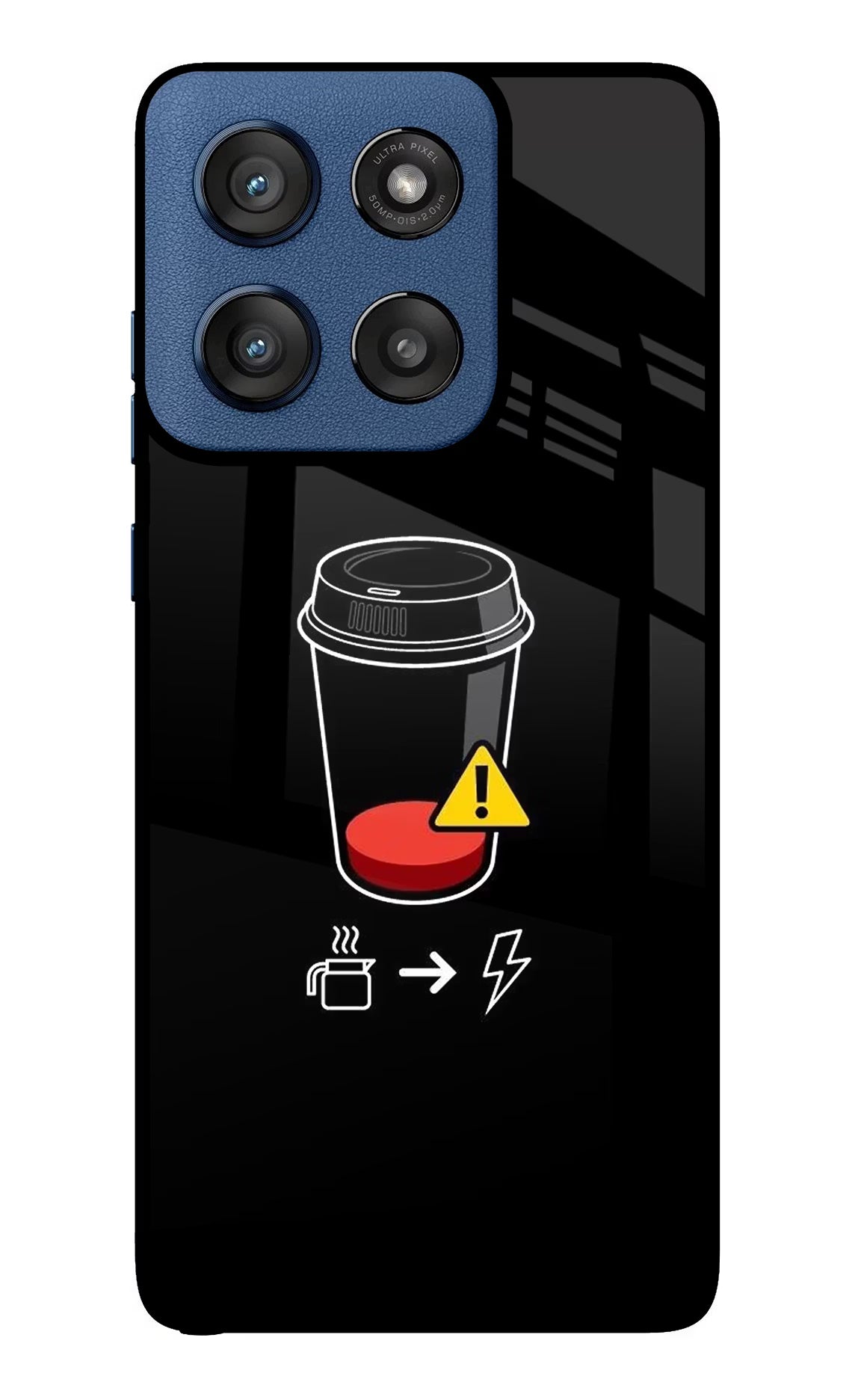 Coffee Moto Edge 60 Stylus Glass Case Back Cover by Casekaro