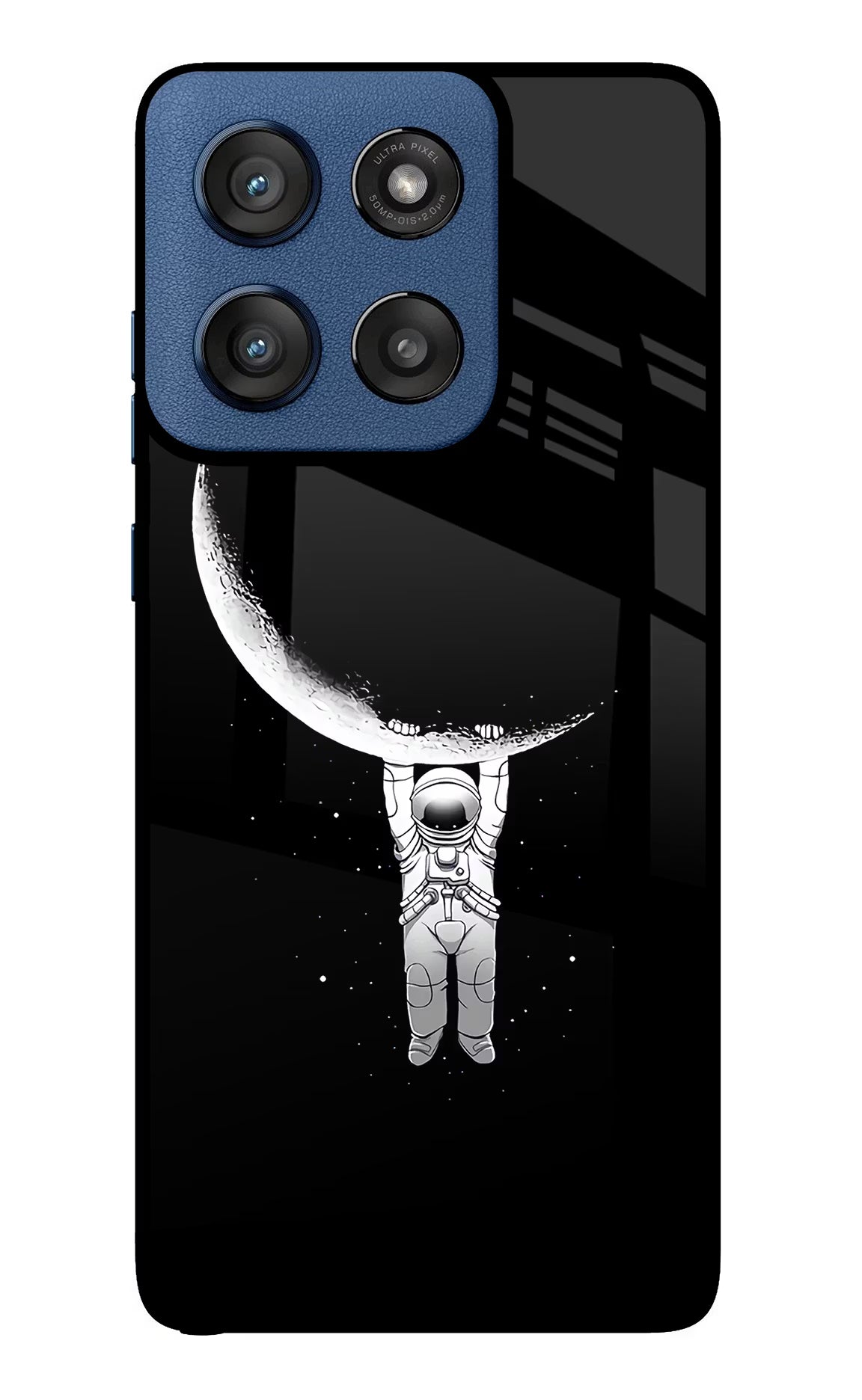 Moon Space Moto Edge 60 Stylus Glass Case Back Cover by Casekaro