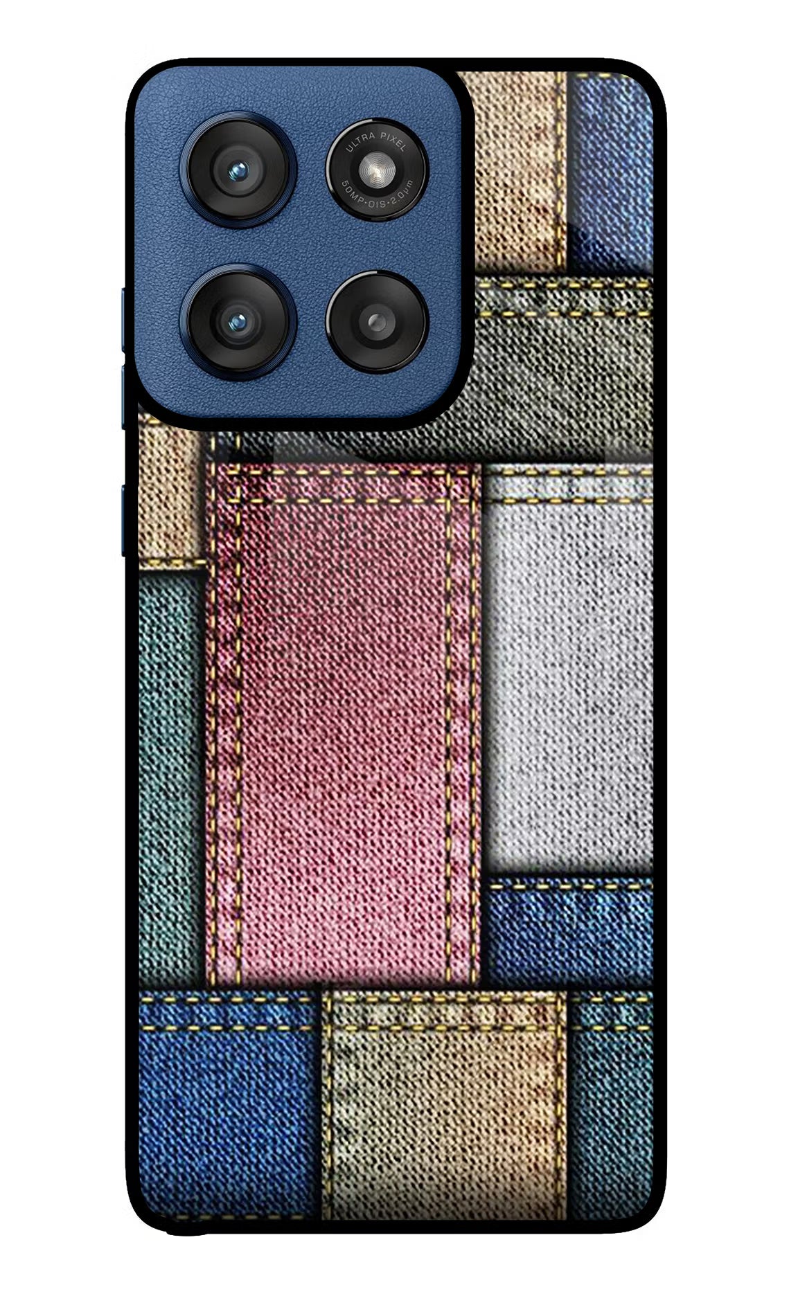 Multicolor Jeans Moto Edge 60 Stylus Glass Case