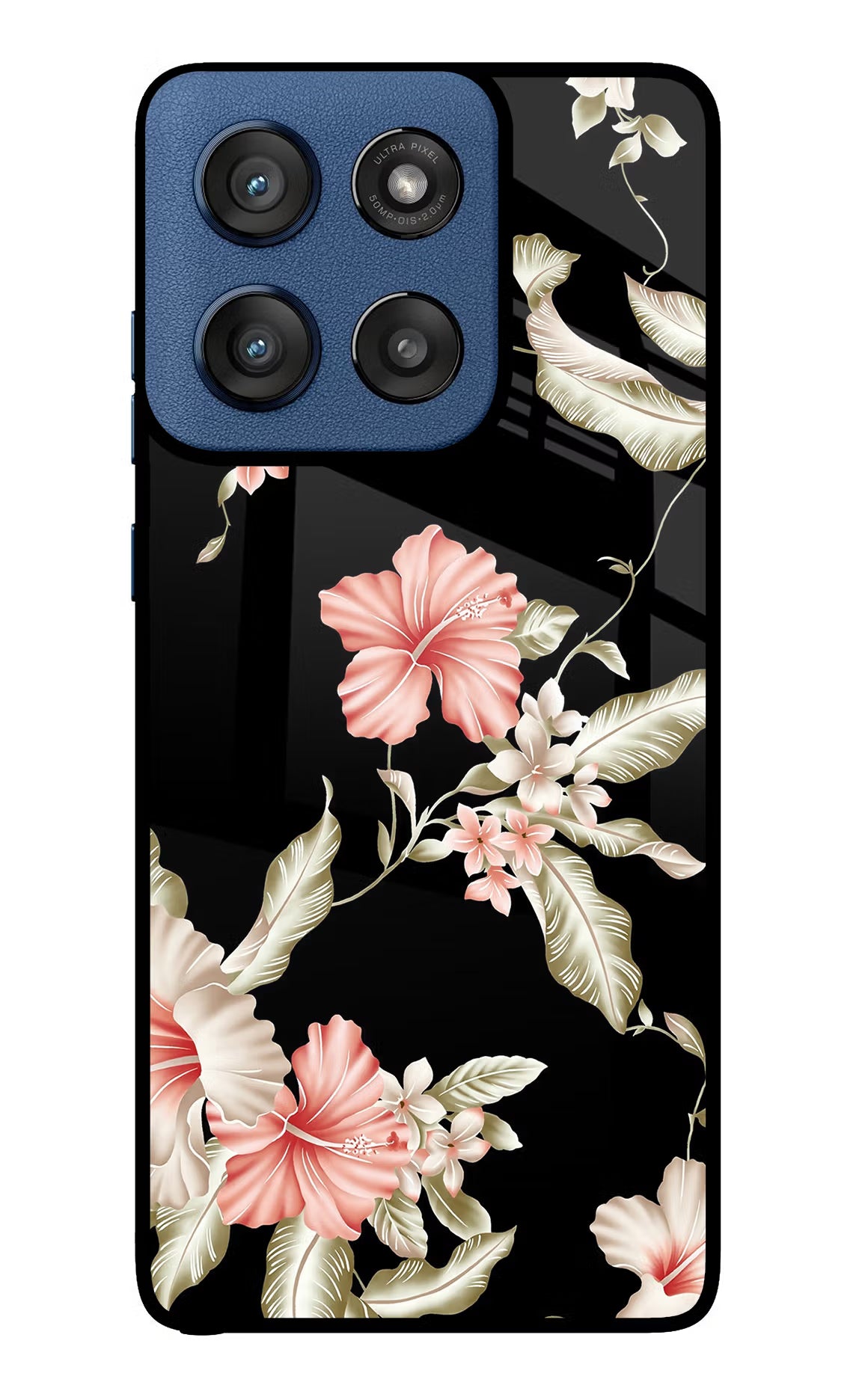 Flowers Moto Edge 60 Stylus Glass Case Back Cover by Casekaro