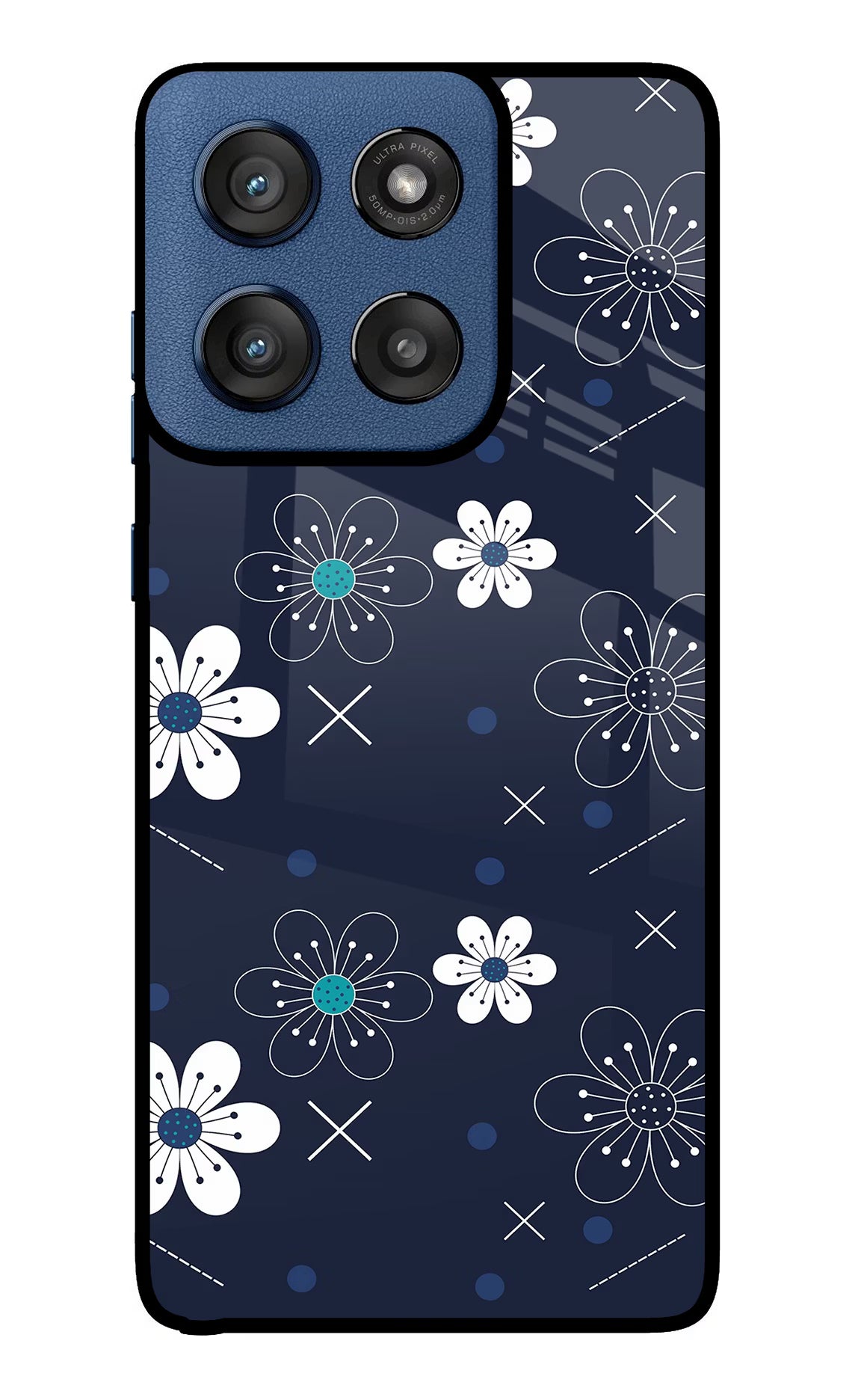 Flowers Moto Edge 60 Stylus Glass Case