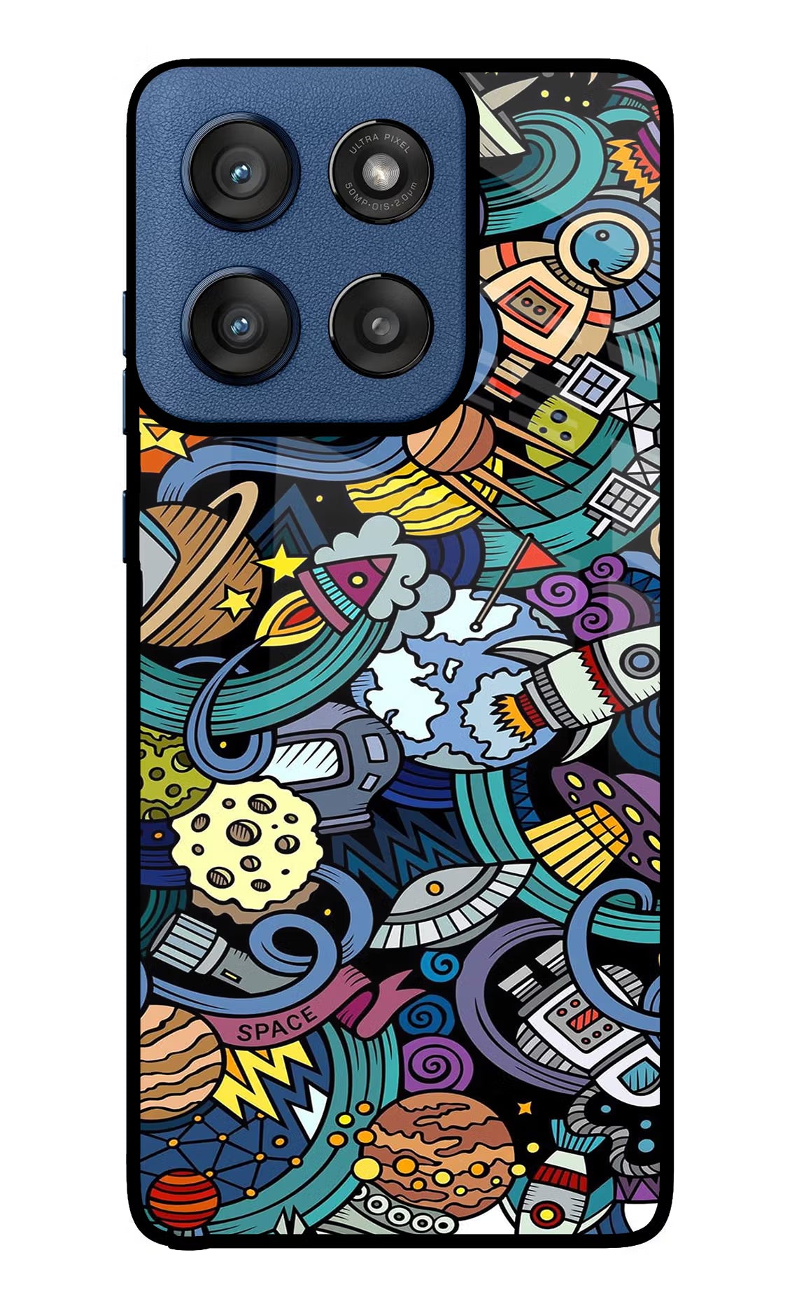 Space Abstract Moto Edge 60 Stylus Glass Case