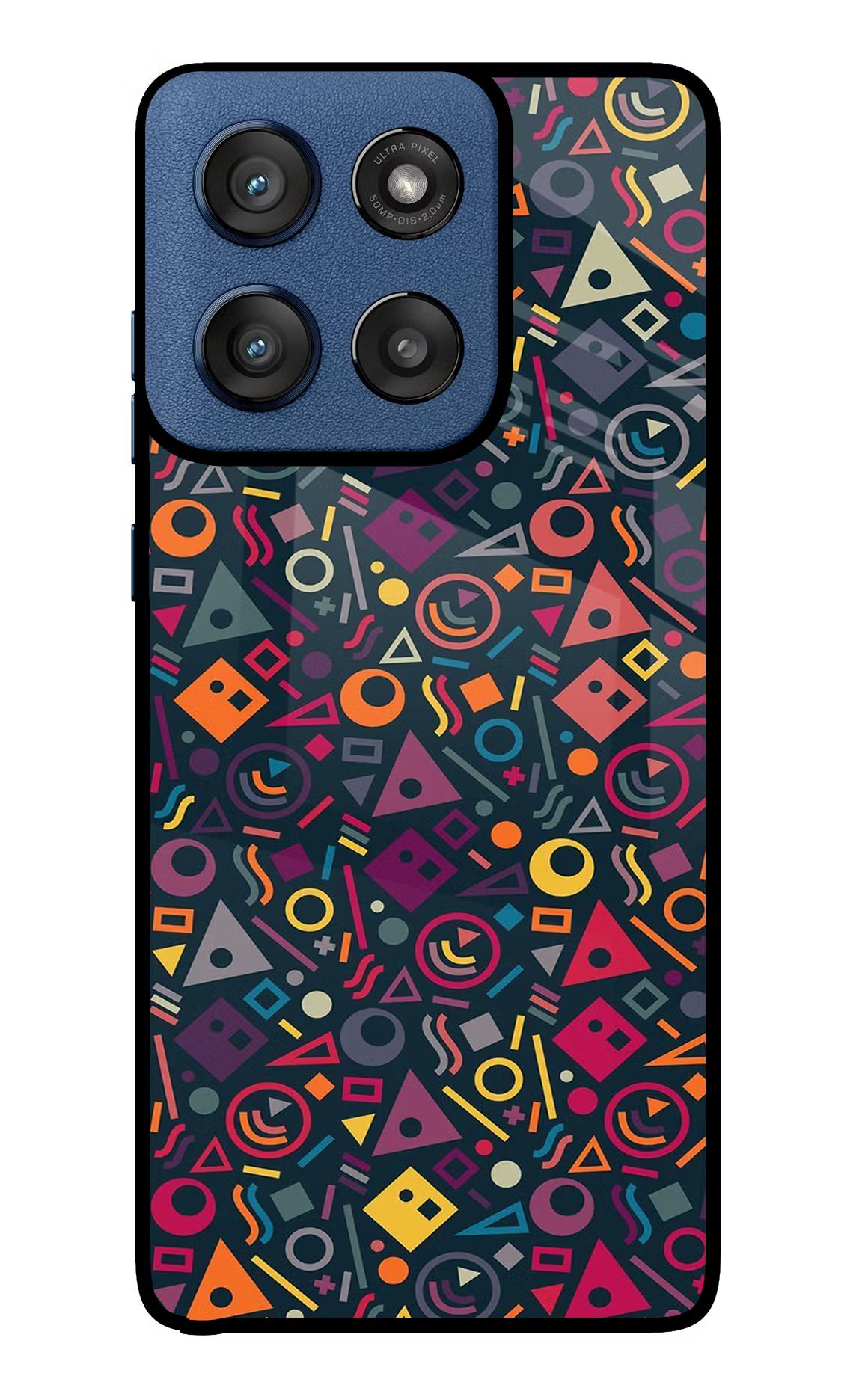 Geometric Abstract Moto Edge 60 Stylus Glass Case Back Cover by Casekaro
