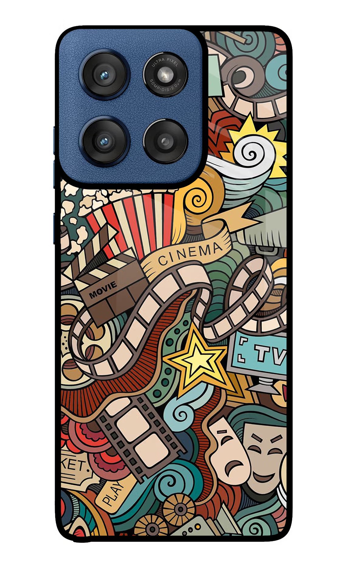 Cinema Abstract Moto Edge 60 Stylus Glass Case Back Cover by Casekaro