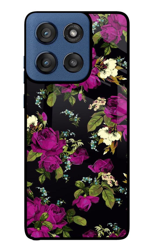 Flowers Moto Edge 60 Stylus Glass Case