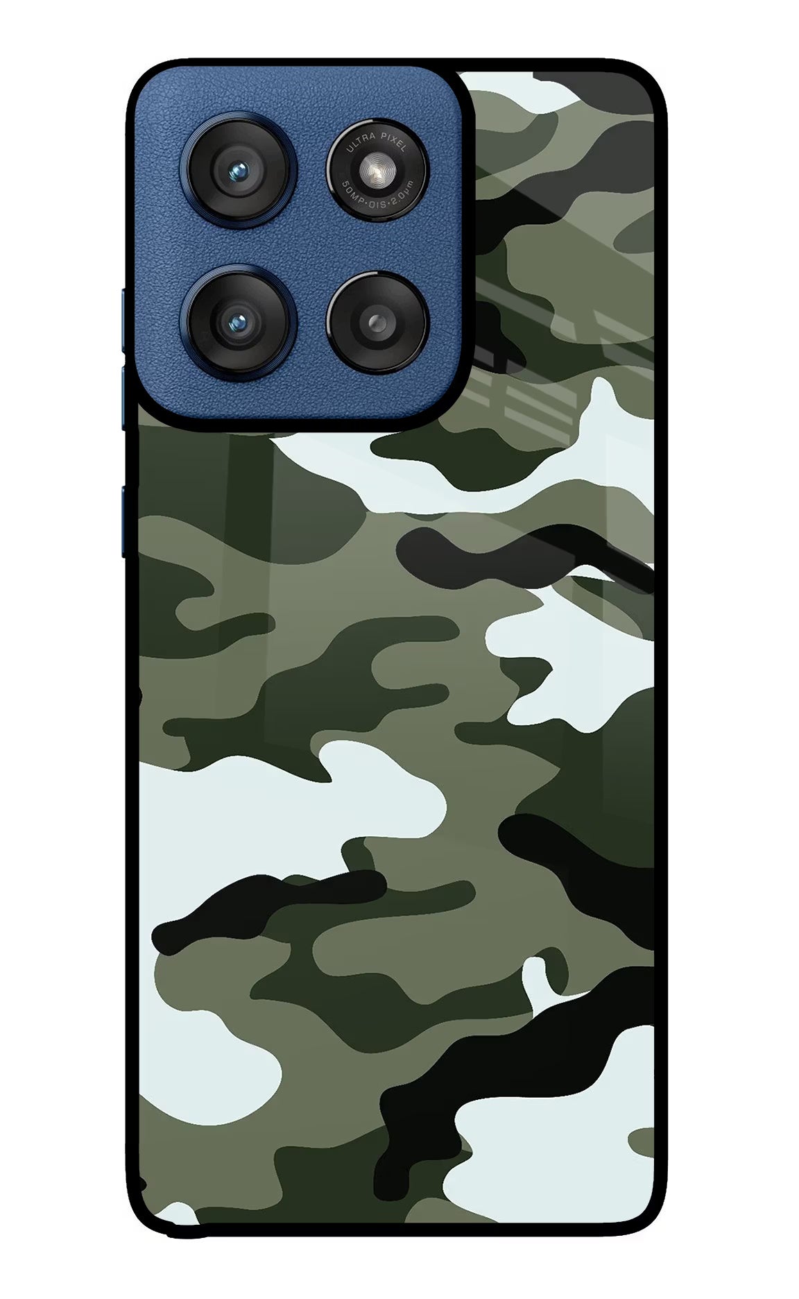 Camouflage Moto Edge 60 Stylus Glass Case Back Cover by Casekaro