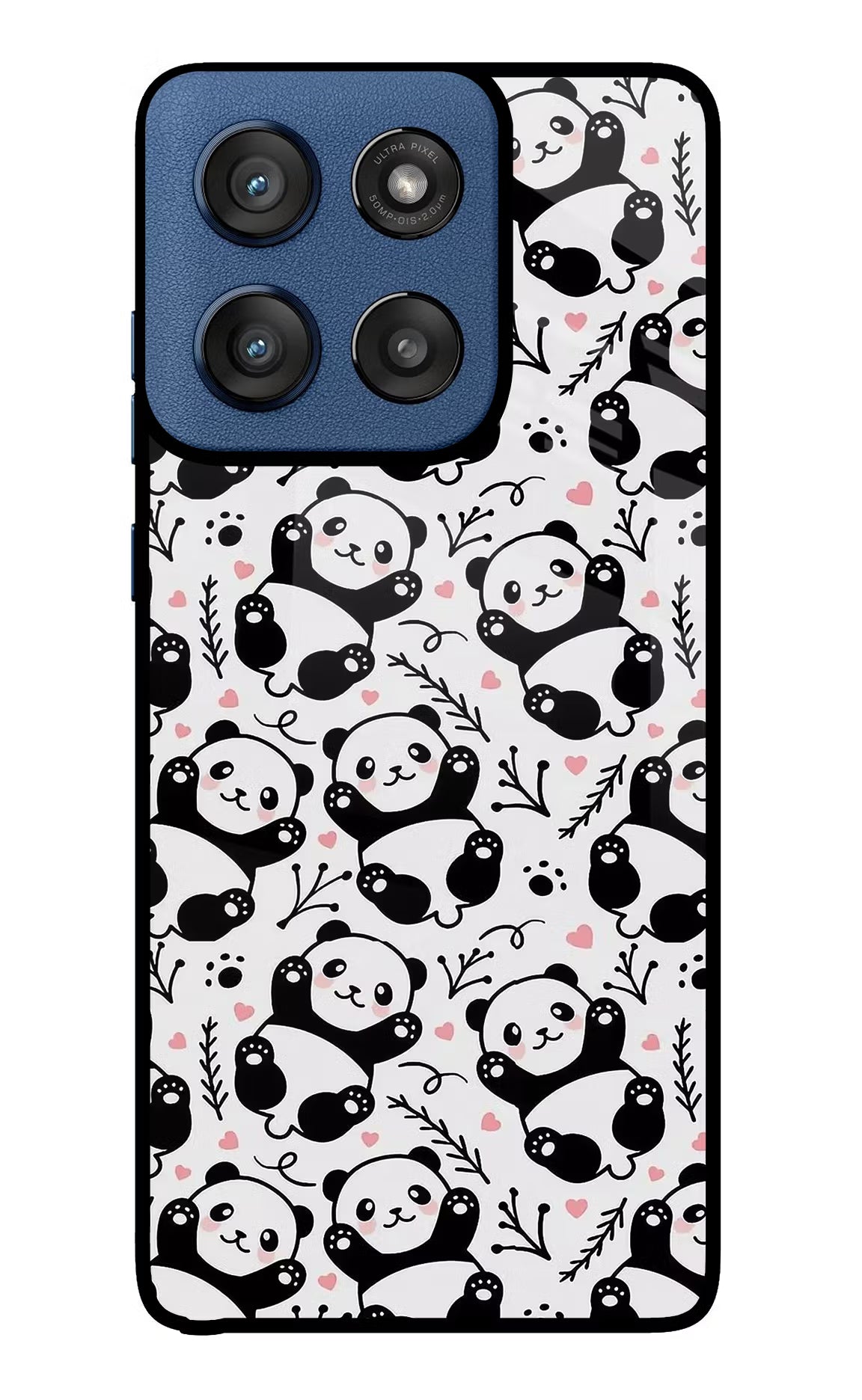 Cute Panda Moto Edge 60 Stylus Glass Case Back Cover by Casekaro