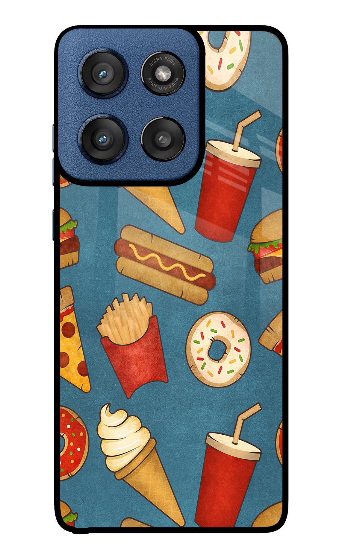 Foodie Moto Edge 60 Stylus Glass Case Back Cover by Casekaro