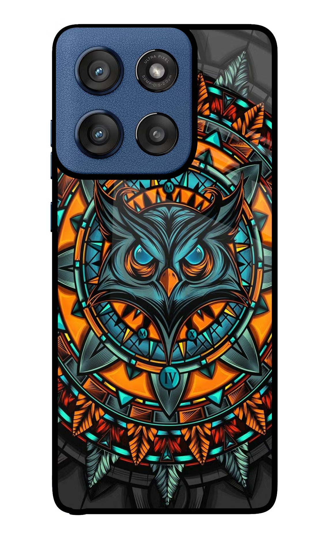 Angry Owl Art Moto Edge 60 Stylus Glass Case Back Cover by Casekaro