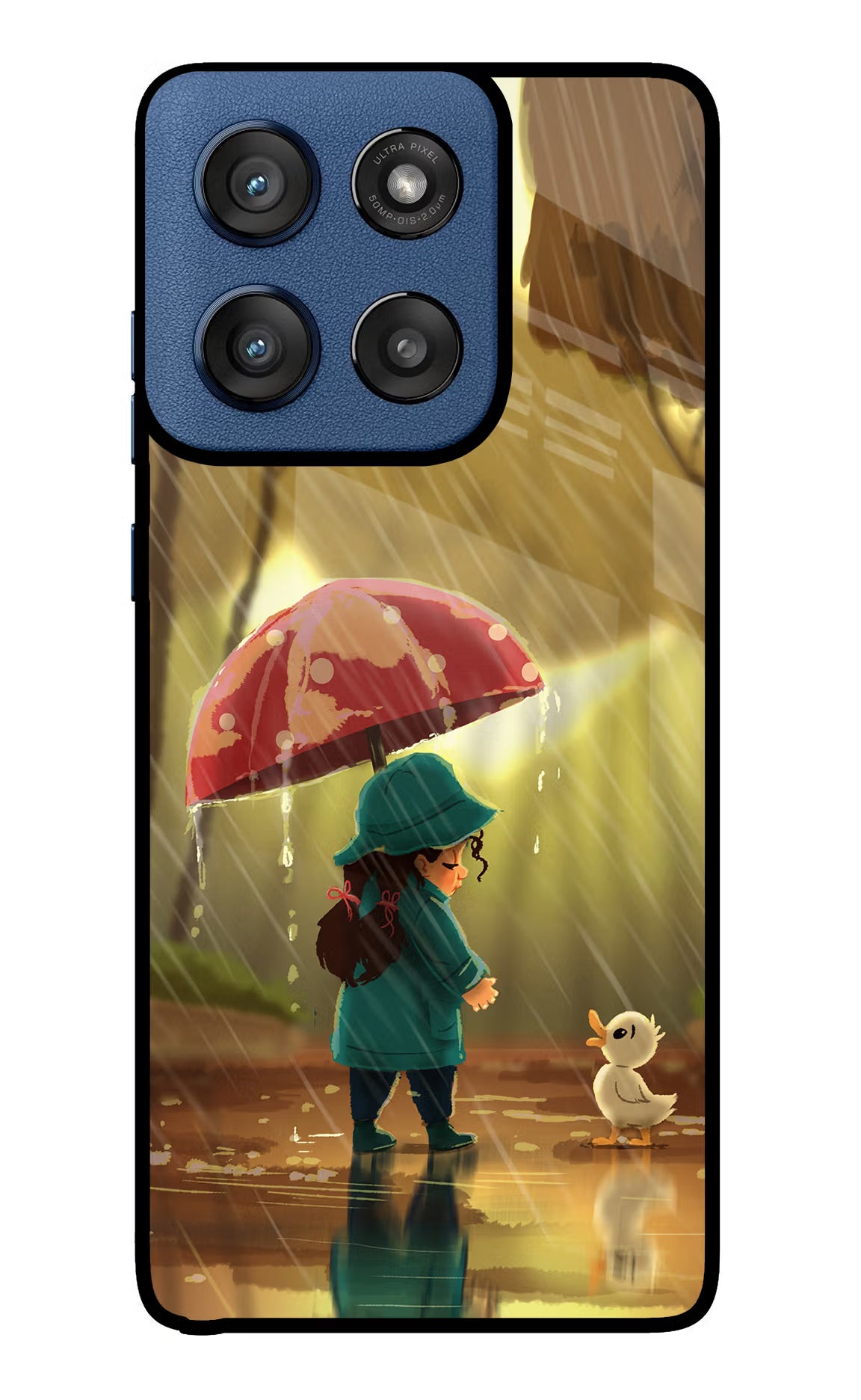 Rainy Day Moto Edge 60 Stylus Glass Case Back Cover by Casekaro
