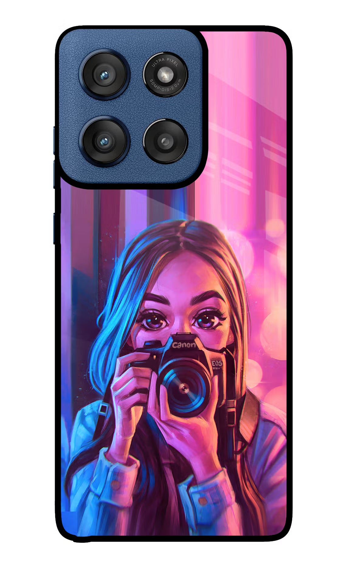 Girl Photographer Moto Edge 60 Stylus Glass Case Back Cover by Casekaro