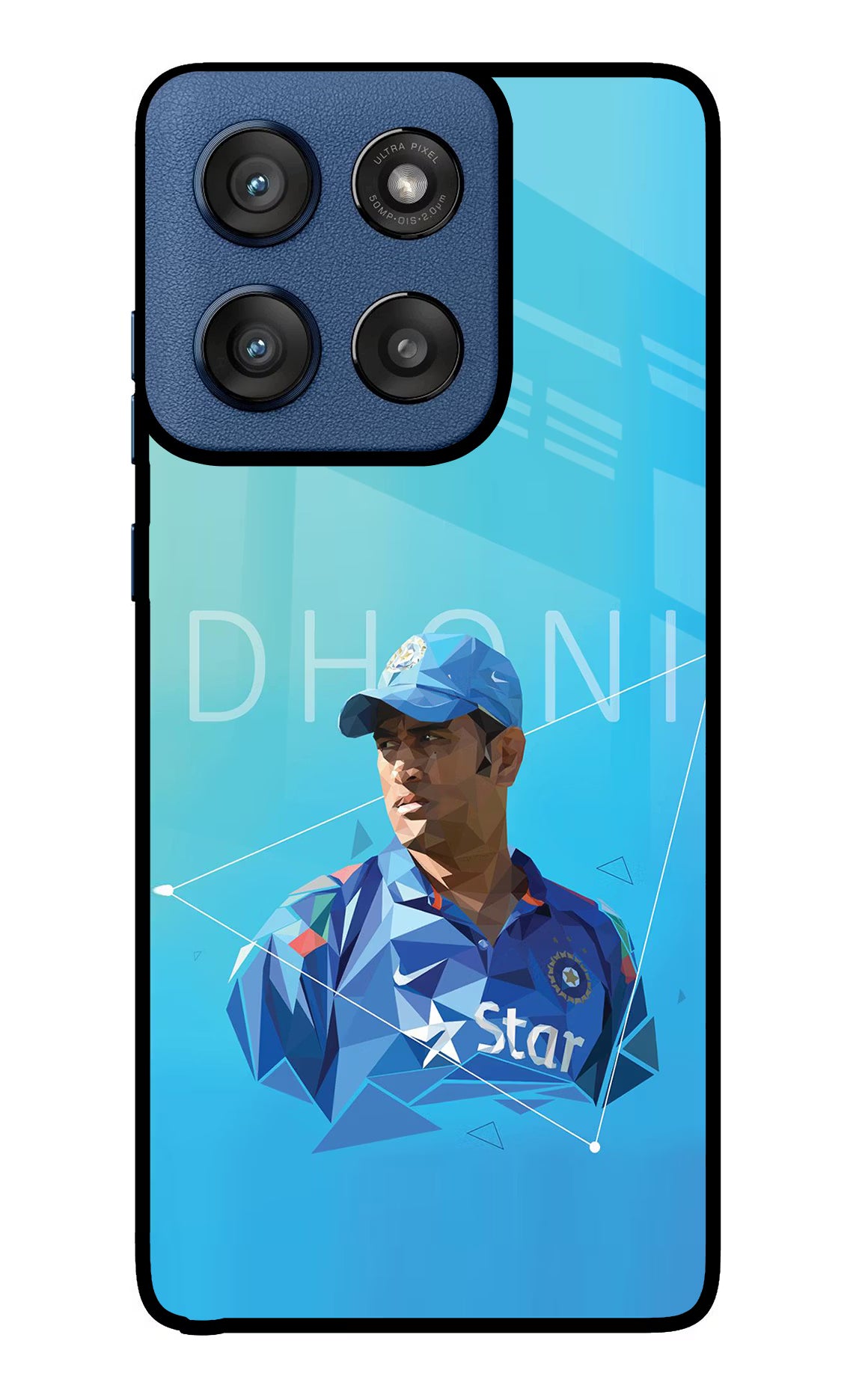 Dhoni Artwork Moto Edge 60 Stylus Glass Case Back Cover by Casekaro