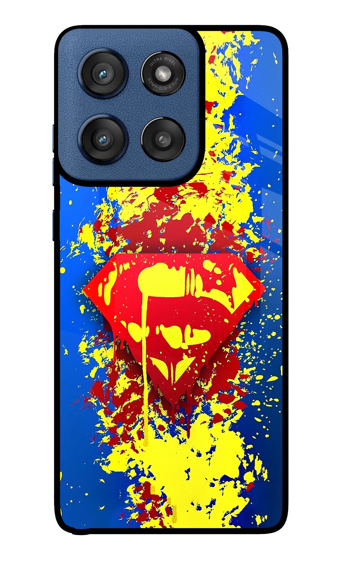 Superman logo Moto Edge 60 Stylus Glass Case Back Cover by Casekaro