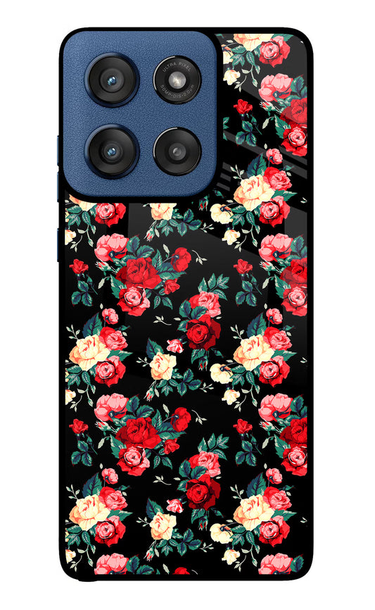 Rose Pattern Moto Edge 60 Stylus Glass Case