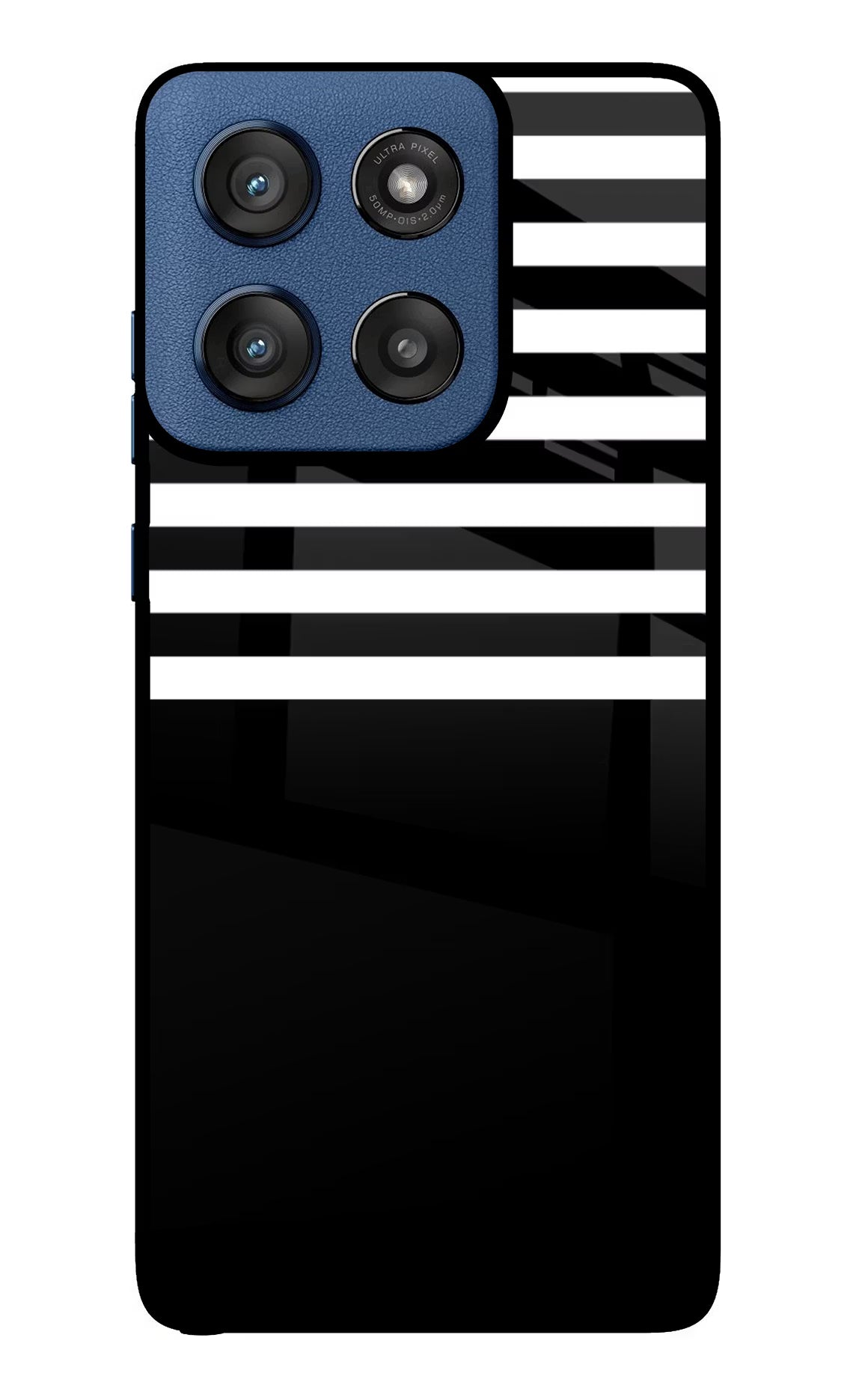 Black and White Print Moto Edge 60 Stylus Glass Case