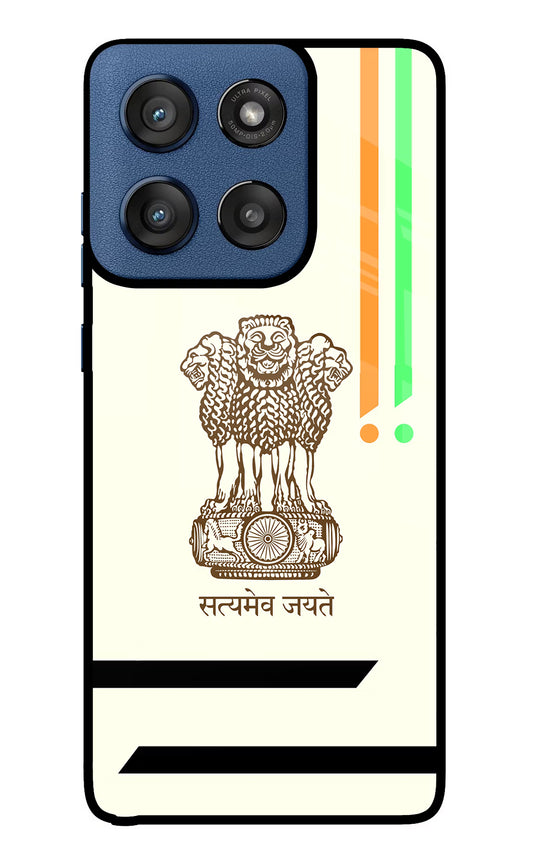 Satyamev Jayate Brown Logo Moto Edge 60 Stylus Glass Case