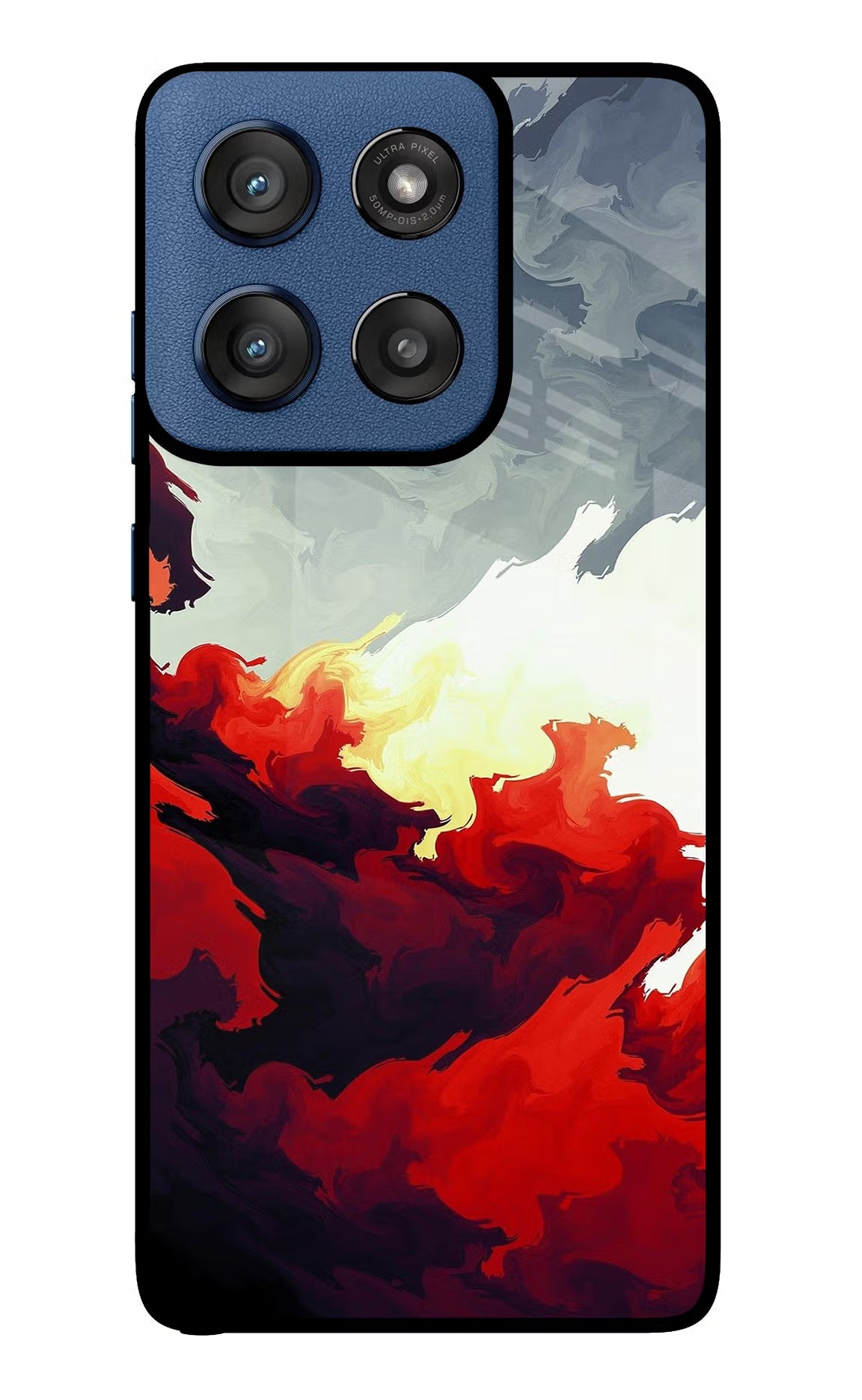 Fire Cloud Moto Edge 60 Stylus Glass Case Back Cover by Casekaro