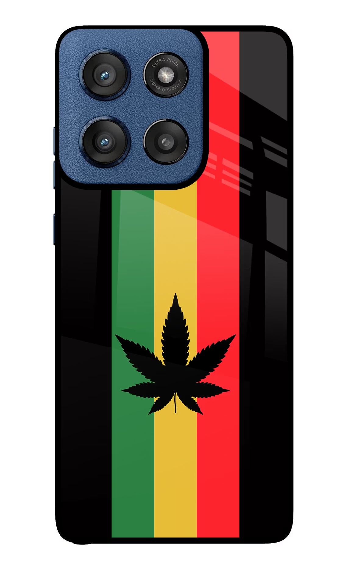 Weed Flag Moto Edge 60 Stylus Glass Case Back Cover by Casekaro