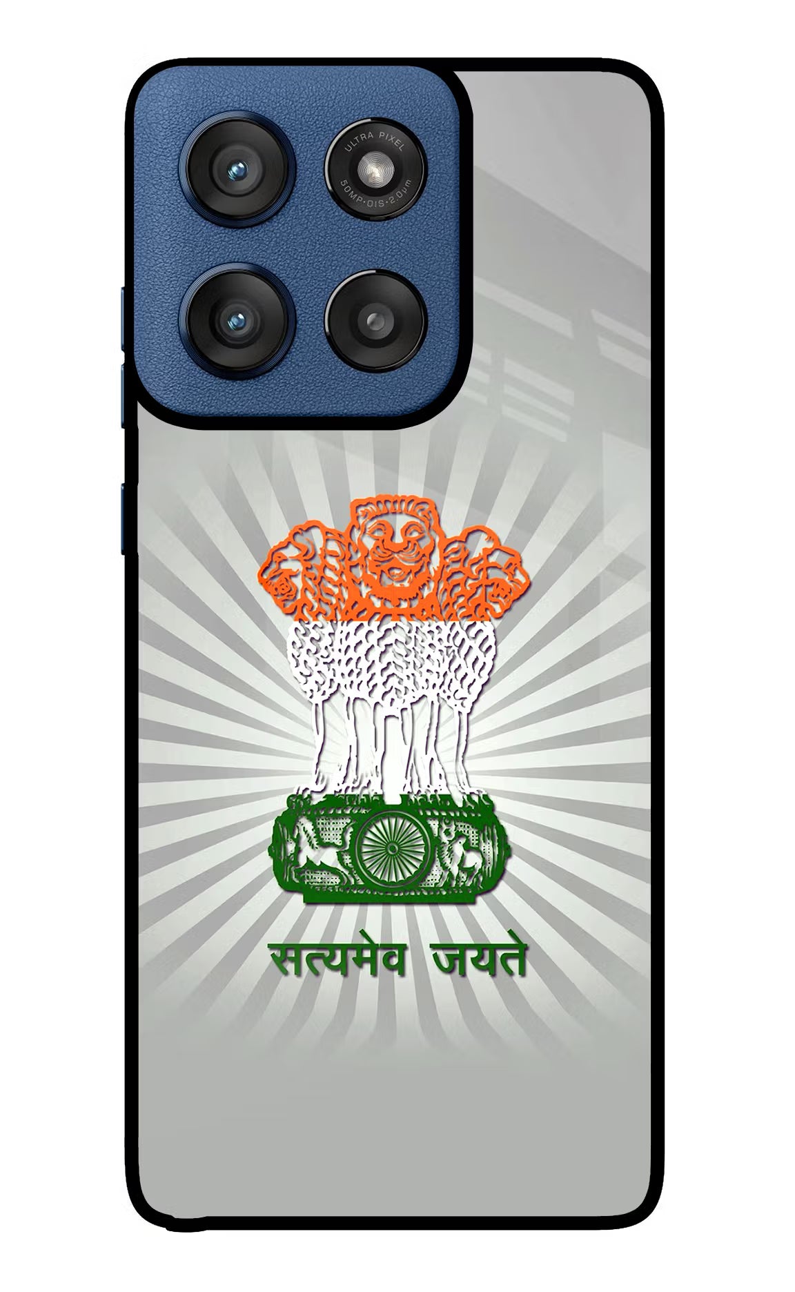 Satyamev Jayate Art Moto Edge 60 Stylus Glass Case Back Cover by Casekaro