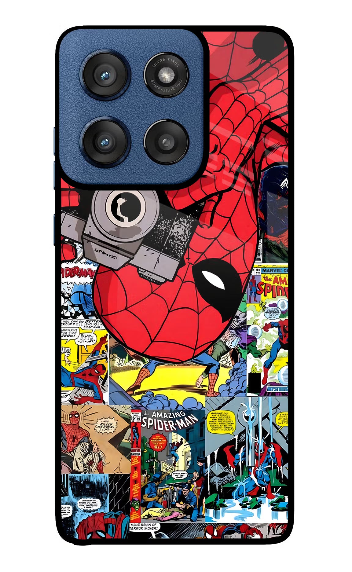 Spider Man Moto Edge 60 Stylus Glass Case Back Cover by Casekaro