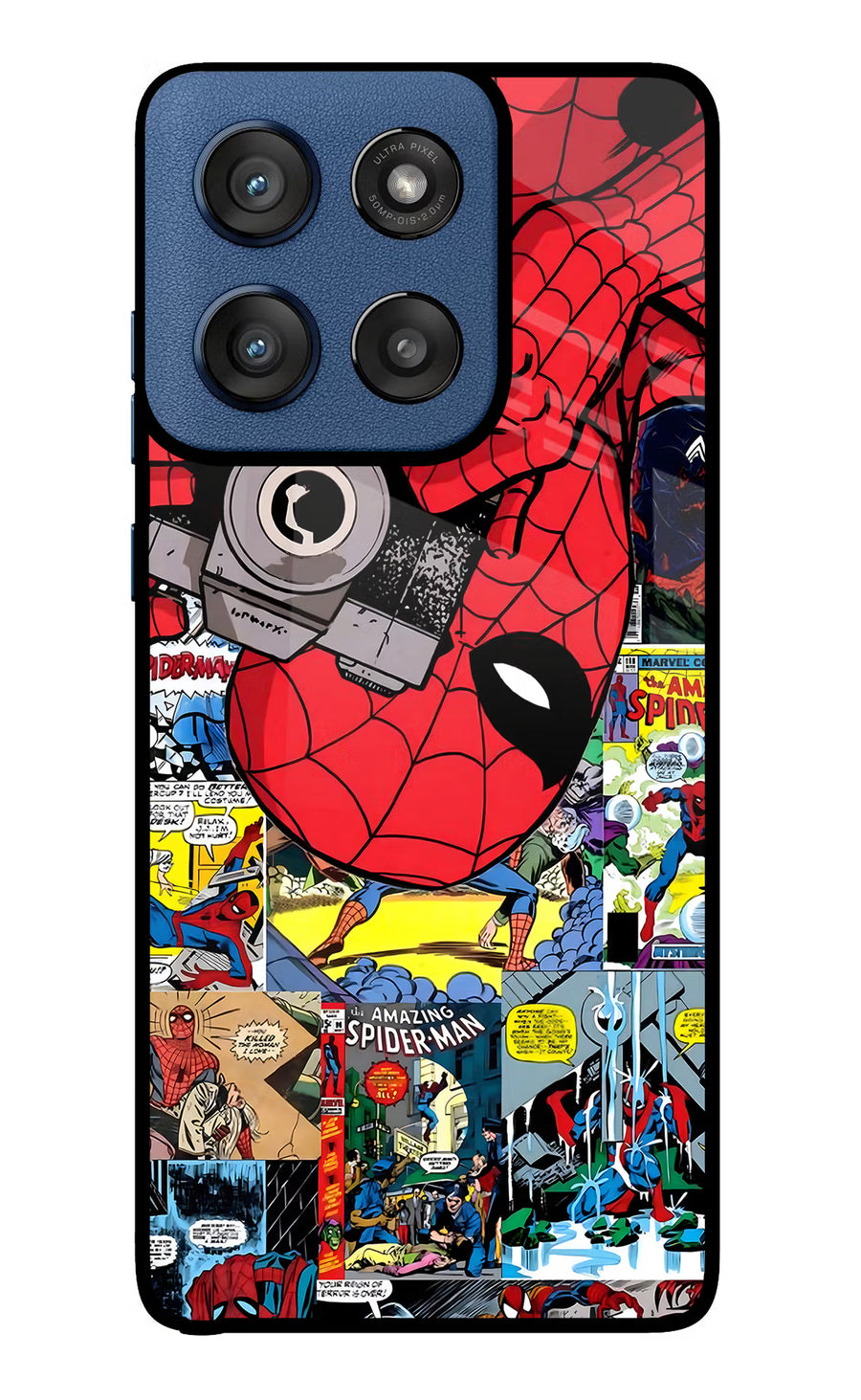Spider Man Moto Edge 60 Stylus Back Cover, Glass case