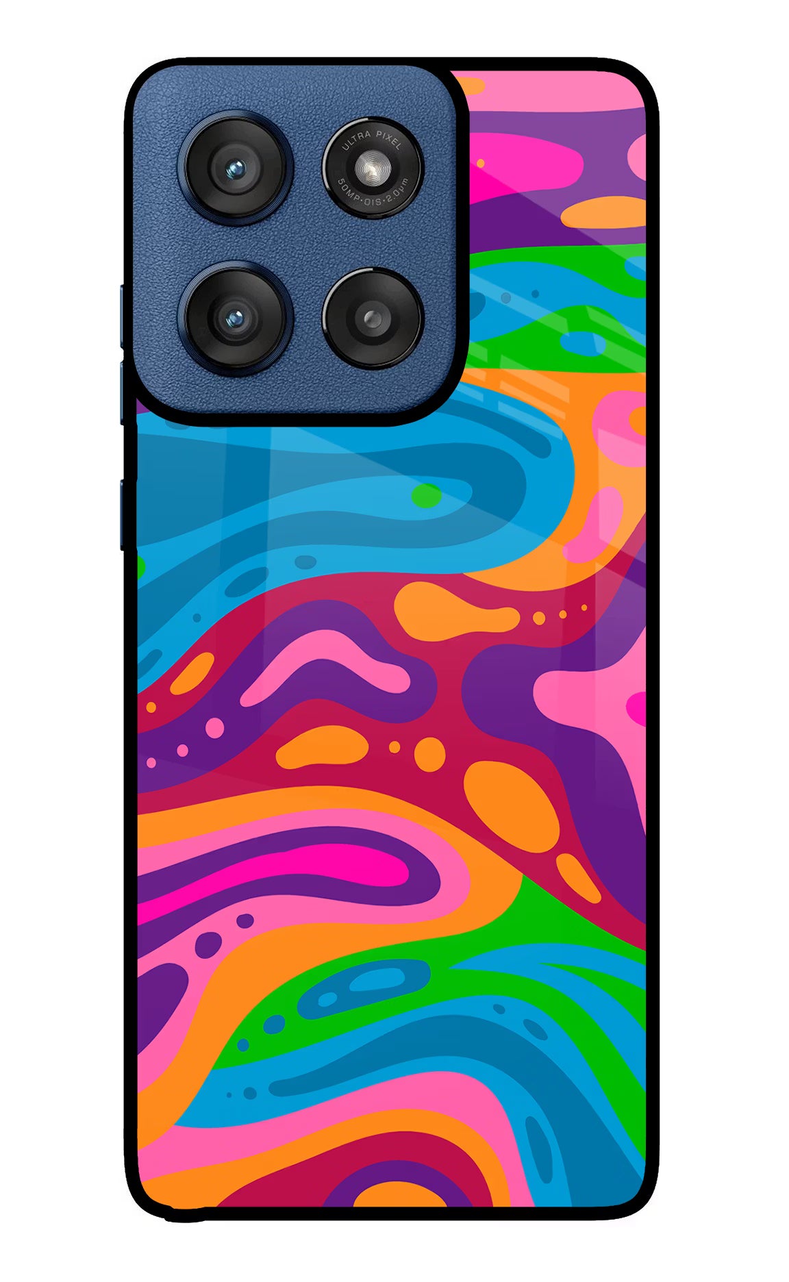 Trippy Pattern Moto Edge 60 Stylus Glass Case