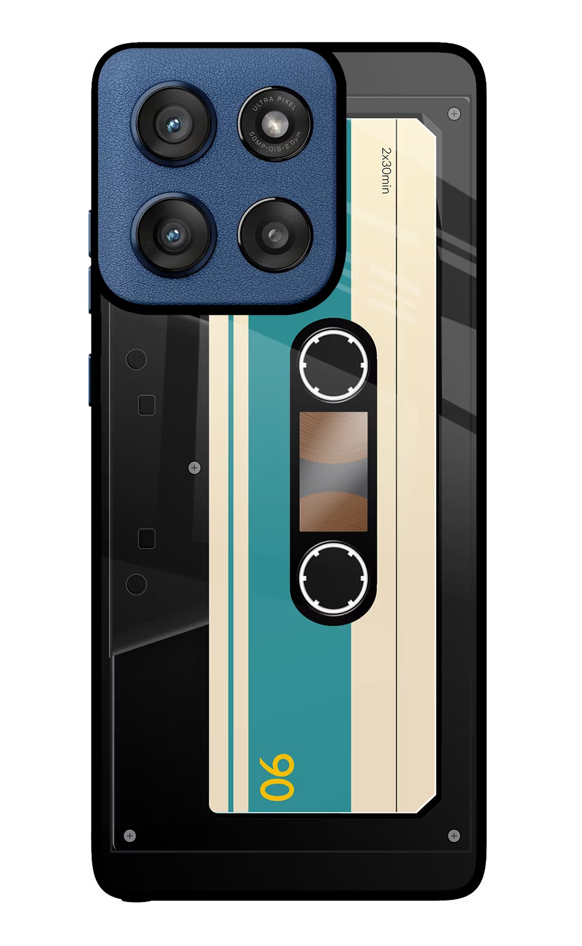 Cassette Moto Edge 60 Stylus Glass Case Back Cover by Casekaro