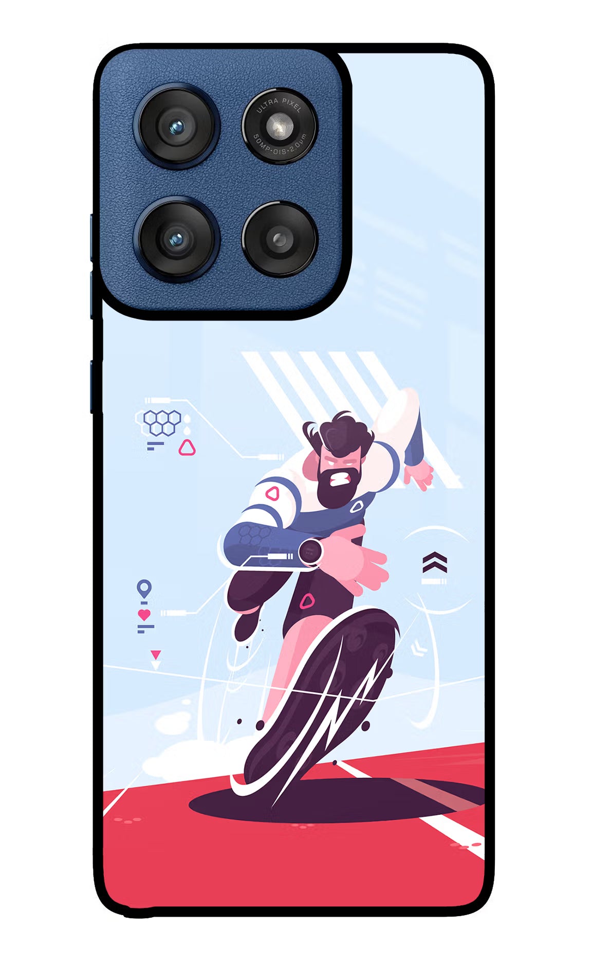 Run Pro Moto Edge 60 Stylus Glass Case Back Cover by Casekaro