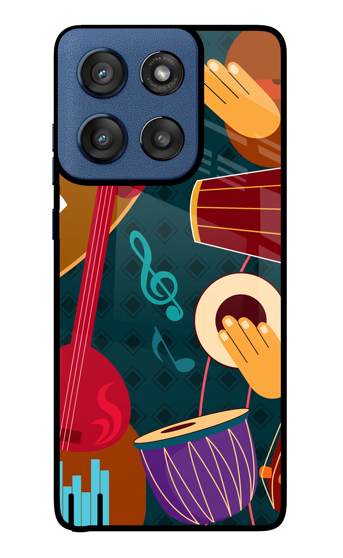 Music Instrument Moto Edge 60 Stylus Glass Case Back Cover by Casekaro