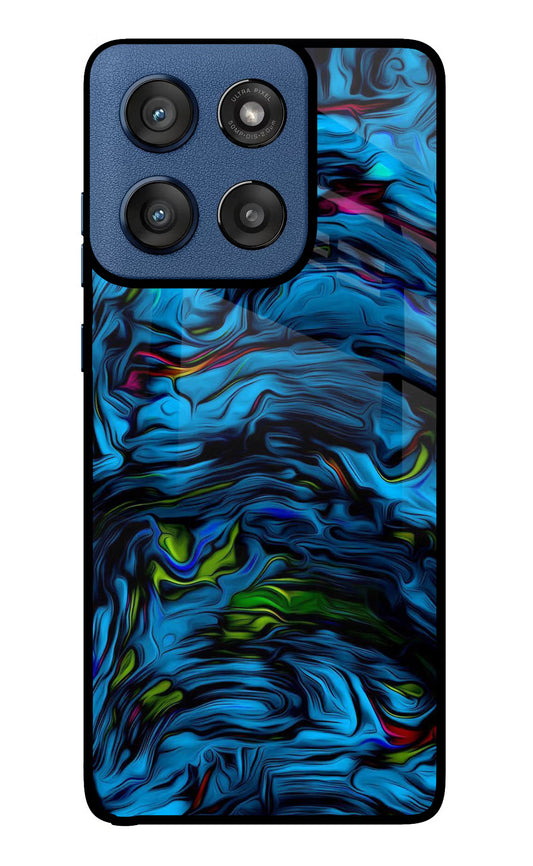 Dark Blue Abstract Moto Edge 60 Stylus Glass Case