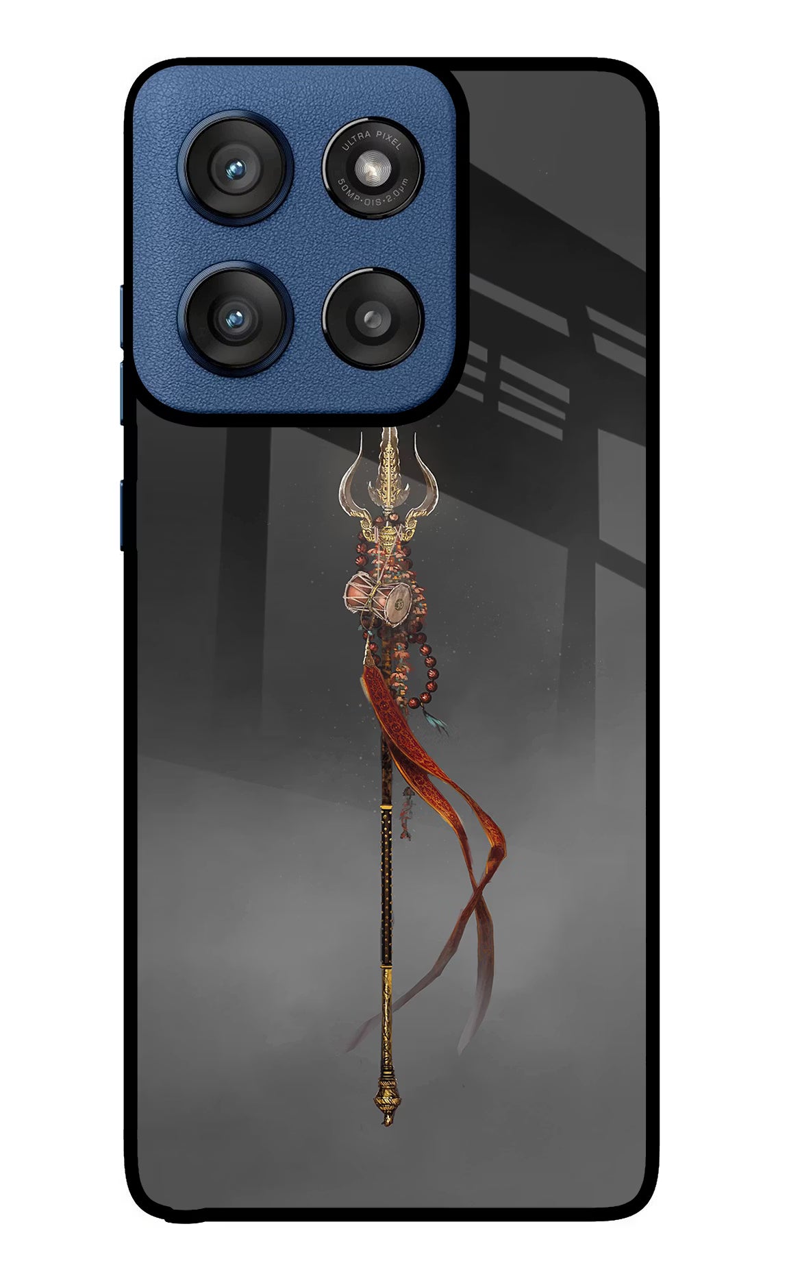 Shiv Trishul Moto Edge 60 Stylus Glass Case Back Cover by Casekaro