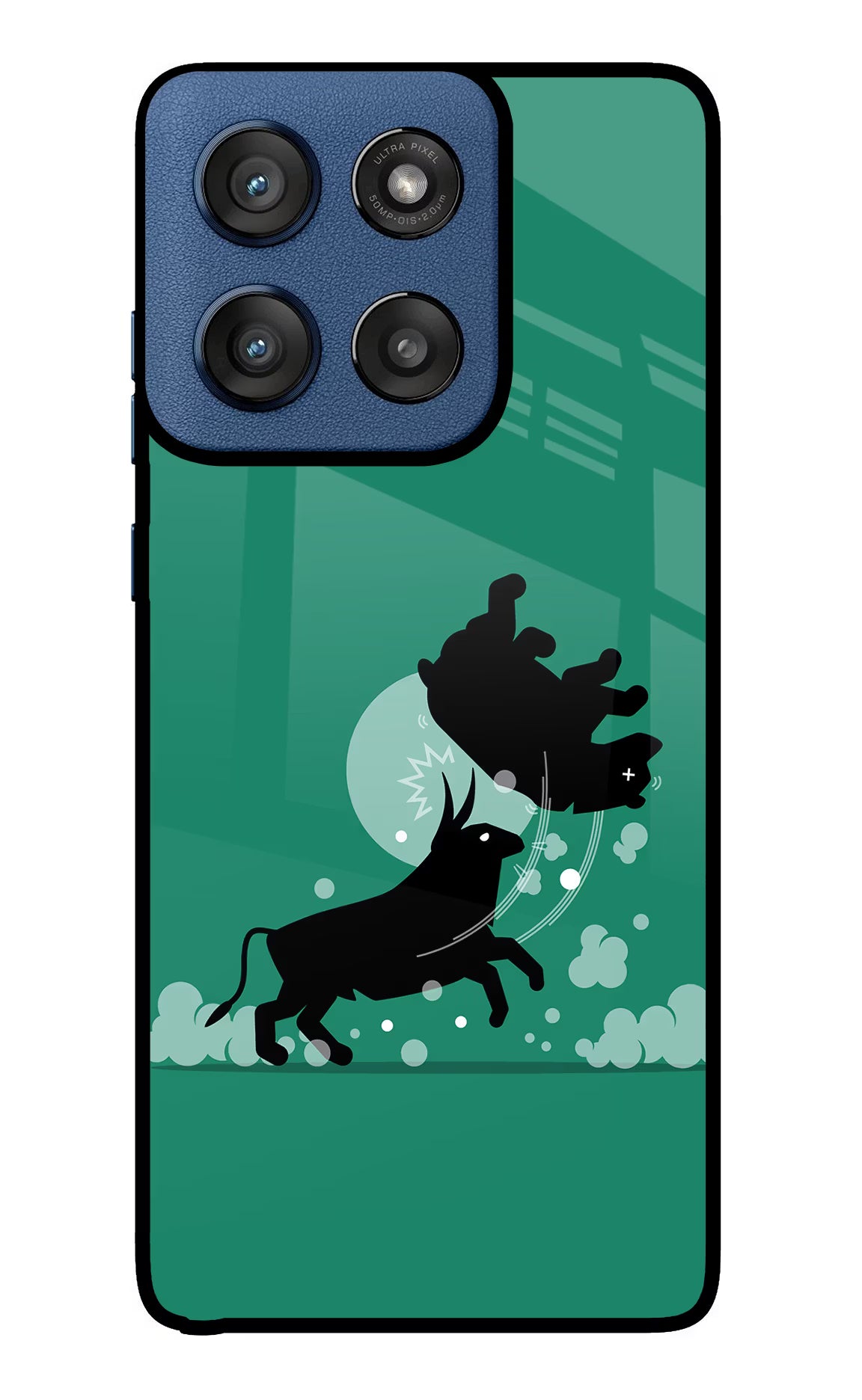 Bull Conqueror Moto Edge 60 Stylus Glass Case Back Cover by Casekaro